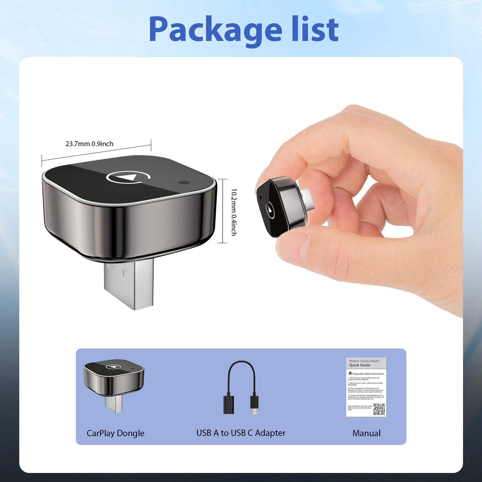 Wireless CarPlay Adapter Pionray 2-in-1